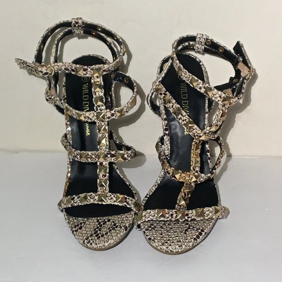 Wild Diva Lounge Snake Cage Stiletto shoes 6 NWT - Picture 4 of 14